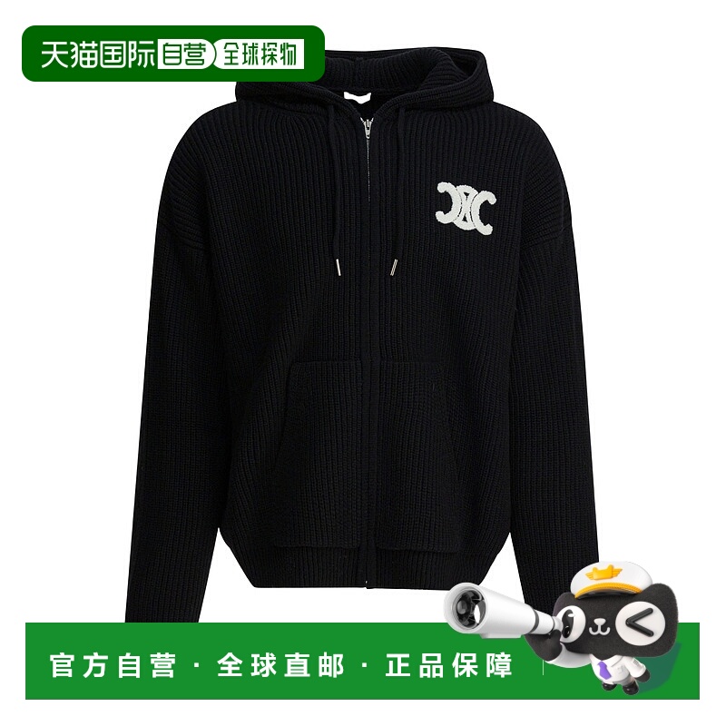 1h可退 欧洲直邮celine 男士 帽衫运动夹克衫长袖卫衣