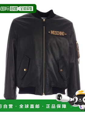 香港直邮MOSCHINO 男士夹克 370220700555 黑色 Metal logo bombe