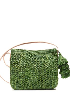 【美国奥莱】直发 Mar Y Sol Antonia 拉菲草单肩包 - 绿色