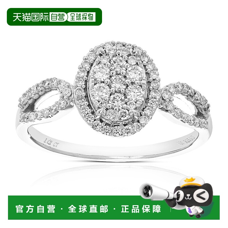 自营 vir jewels1/2 克拉圆形切割实验室培育钻石订婚戒指 .925
