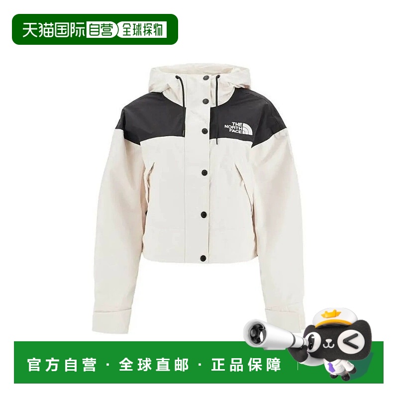 香港直邮北面THE NORTH FACE女款字母Logo刺绣拼色拉链连帽长袖夹