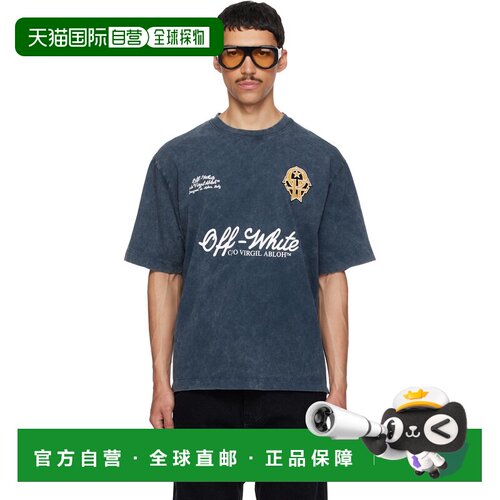 香港直邮off-white 男士 海军蓝 Sporty 4 Skate T恤 OMAA120S26J
