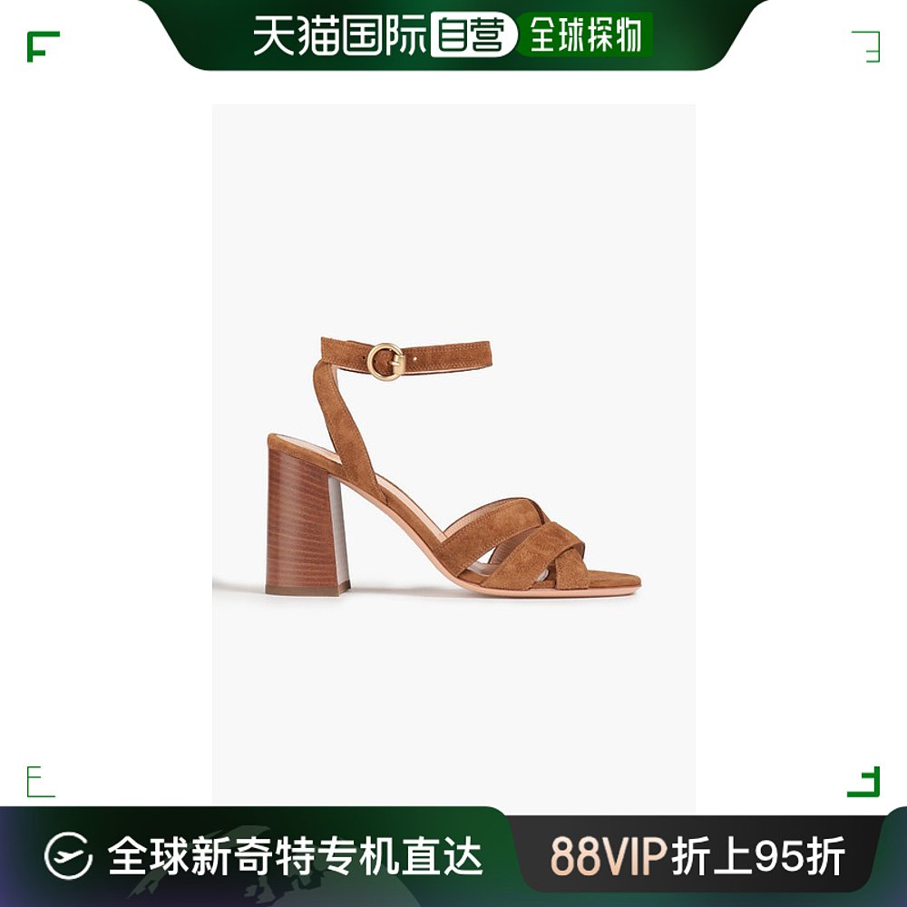 香港直邮潮奢 Gianvito Rossi吉安维托罗西女士Beya绒面革凉-封面