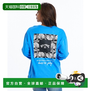 1h可退 日本直邮BILLABONG女装宽松长袖T恤 男款剪裁 方形Logo印