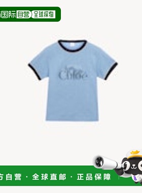 香港直邮CHLOÉ 女士T恤 CH25WJH03198433 AW2025 浅蓝色 LOGO PRI