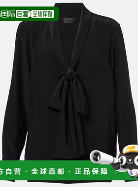 1h可退 香港直邮NILI LOTAN 女士 Angelique 蝴蝶结装饰真丝衫