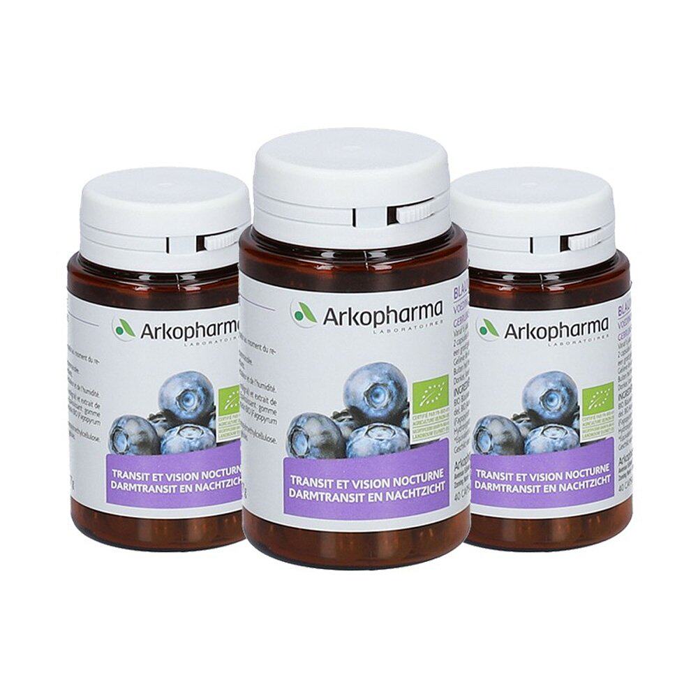 欧洲直邮Arkopharma 有机蓝莓浆果40粒x3罐装 恢复  改善夜间视力