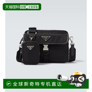 香港直邮Prada 男士 1h可退 普拉达 皮革饰边肩包 Nylon