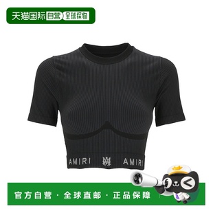 香港直邮AMIRI 黑色 女士T恤 SS2025 Ami AWAWIR1004BLACK 1h可退