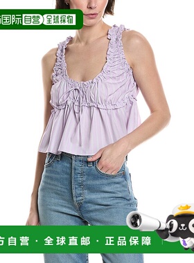 自营Avantlook Elastic Ruffle Top - purple 美国奥莱直发性感