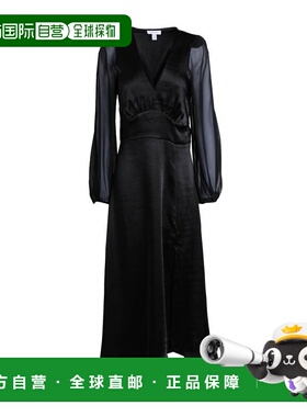 1h可退 香港直邮潮奢 Topshop 女士 长款连衣裙 black黑色 舒适时