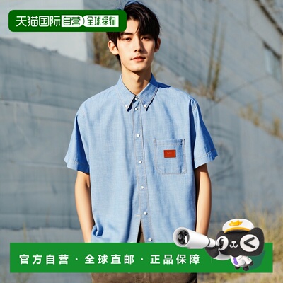 香港直邮FENDI 男士衬衫 FS1321AUWXF0LQ0 SS2025 蓝色 Chambray