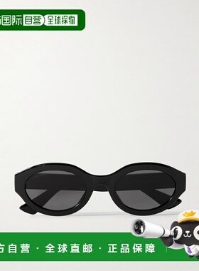 1h可退 香港直邮Gucci 古驰 女士 椭圆框太阳镜 GG1579S black黑