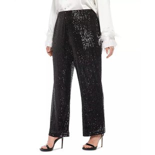 女装 时尚 百搭裤 美国直邮Muse 舒适柔软 休闲裤 子 亮片大码