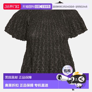 自营M Missoni Black Lurex Knit Short Sleeve Top - black 美国