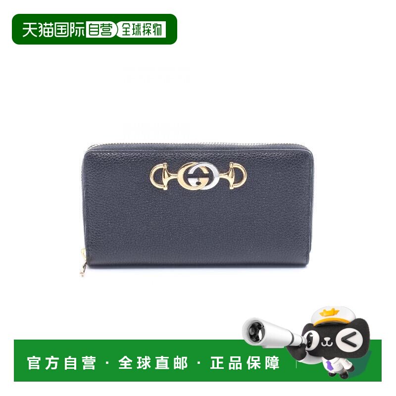 日本直邮中古Gucci古驰女A级95新long wallet长钱包牛皮长钱包黑