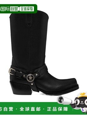 香港直邮Versace 方头长筒靴 10200481A12155骑士靴