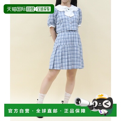 1h可退 日本直邮POETIQUE 女装 修身短款上衣拼接百褶迷你连衣裙