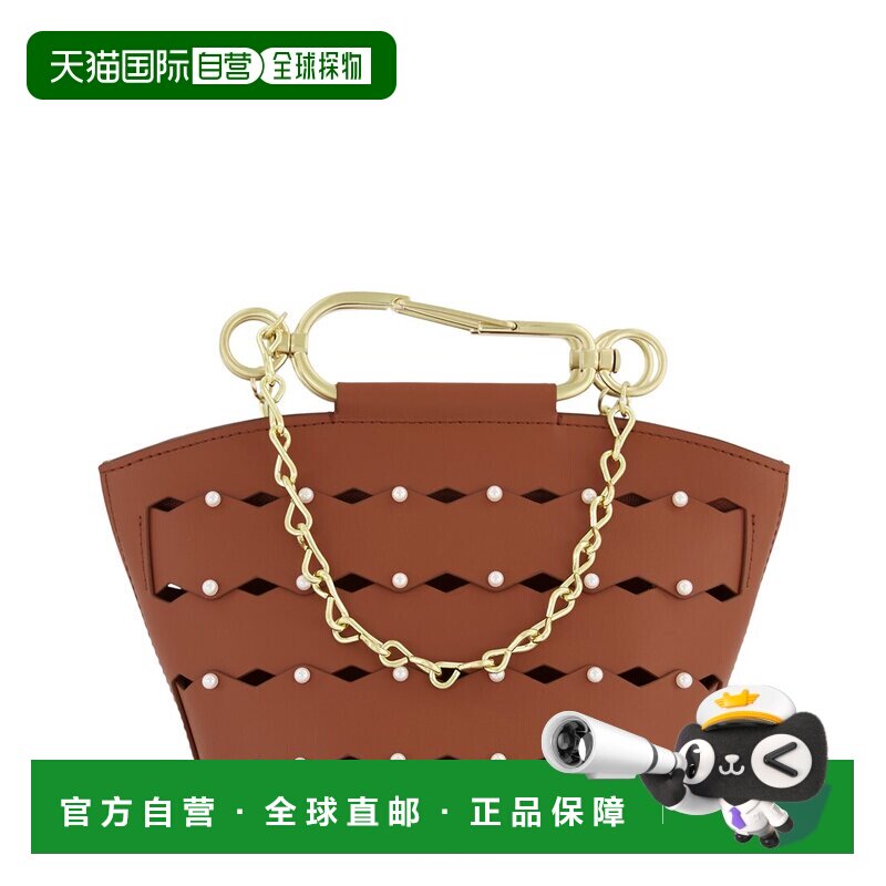 自营Zac Posen Belay 迷你拉链皮革水桶包 - 棕色 美国奥莱直发