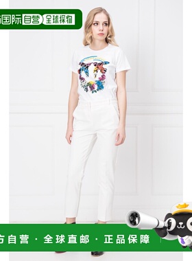 香港直邮PINKO 女士衬衫 1G144LY5B7Z10 SS2019 白色 图案徽标T恤