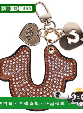自营True Religion Rhinestone Horseshoe Bag Charm - cognac 美
