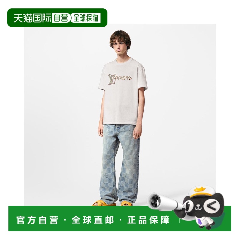 1h可退 欧洲直邮louis vuitton路易威登24年新款男士刺绣短袖T恤