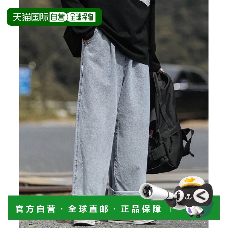 1h可退 日本直邮neos男女同款宽松版型复古水洗牛仔裤 时尚韩风设