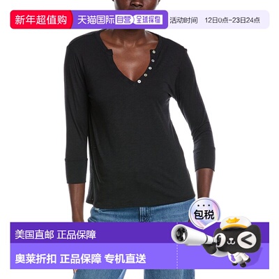 自营Johnny Was Button Top - black 美国奥莱直发女装上衣性感