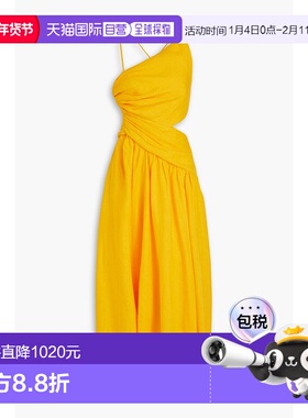 1h可退 香港直邮ZIMMERMANN 女士 剪口亚麻中长连衣裙 3109DSS233