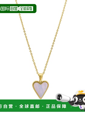 自营 adornia抗锈蚀 14k 镀金白色珍珠贝母心形项链 - 白色 美国