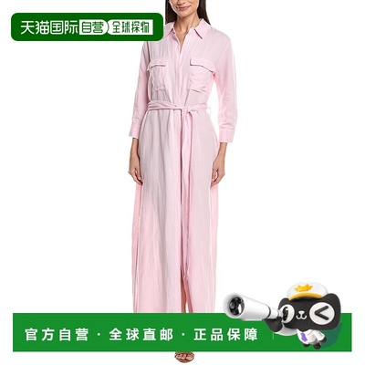 自营L'AGENCE Cameron Linen-Blend Maxi Shirtdress - pink 美国