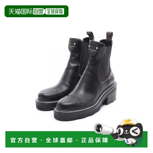 日本直邮中古LV路易威登女A级95新牛皮鞋 靴黑色女靴BOOTS