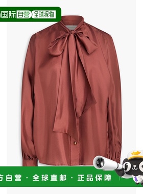 1h可退 香港直邮潮奢 ZIMMERMANN 女士 蝴蝶结斜纹丝绸衫 1595TF2