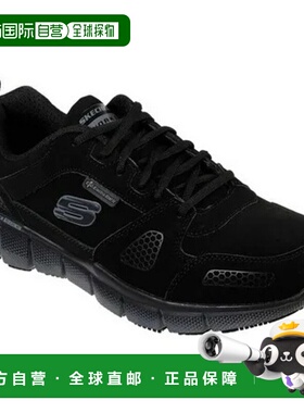 自营 Skechers Work Telfin Thordd ESD运动鞋男式黑色步行鞋GBNC