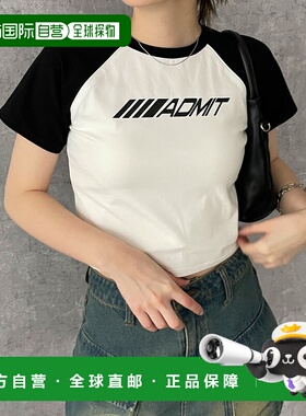 1h可退 日本直邮WEGO 女士短款拼接拉格兰T恤 春夏新款 DI24SM05L