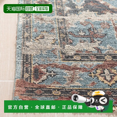 自营safaviehIzmir Hand Made Area Rug, Blue / Light Brown Tra