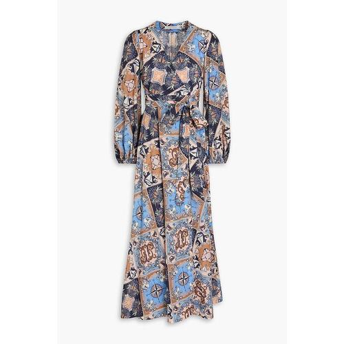 美国直邮ZIMMERMANN拼接印花棉纱中长款裹身连衣裙 女装 女士精品