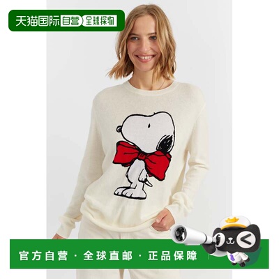 自营chinti & parkerCream Wool-Cashmere Bow Tie Snoopy Sweate