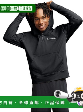自营 Champion174男式全天MVP 14拉链连帽衫S黑色-黑色 美国奥莱