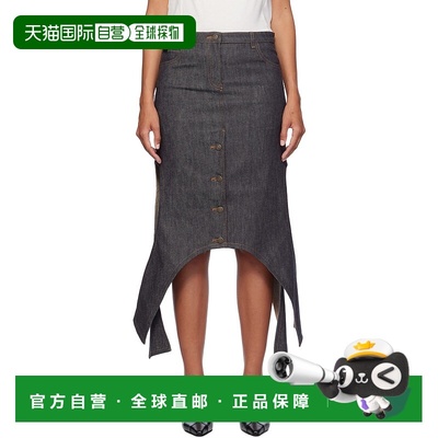 香港直邮潮奢 Courreges 女士 灰色 Reversed 牛仔半身裙 424DJU2