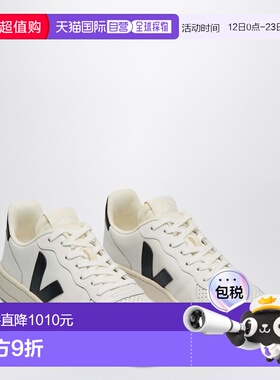 1h可退 香港直邮Veja 女士 V10 黑色皮质运动鞋(白色) VI0220738L