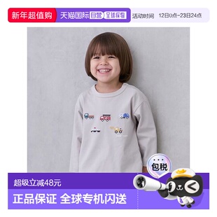 日本直邮日潮 petit main工作车刺绣长袖T恤 9553228