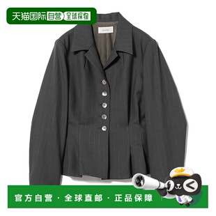 1h可退 日本直邮Ernie Palo 女士 宽松修身条纹衬衫外套 半高领设