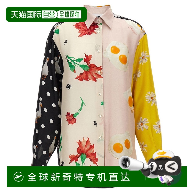 自营 moschino补丁印花丝绸衬衫-多色 【美国奥莱】直发