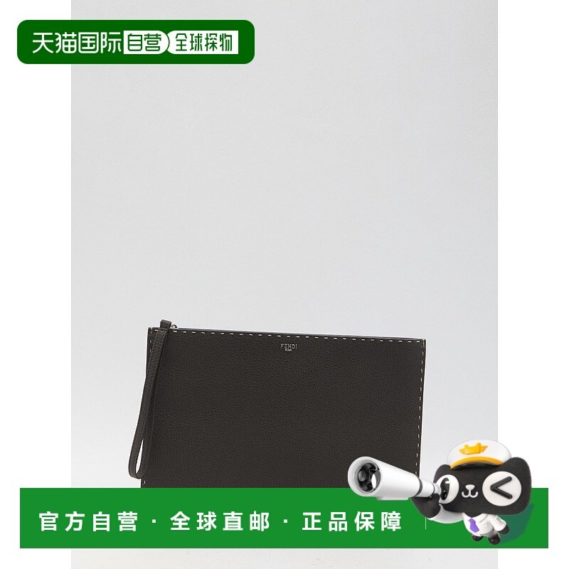 香港直邮FENDI 男士卡包 7N0134AP3BF1RXY SS2025 黑色 Flat Pouc