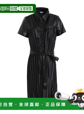 1h可退 香港直邮潮奢 Dkny 唐可娜儿 女士 中长连衣裙 black黑色