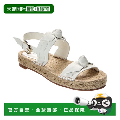 自营 Alexandre Birman Clarita皮革帆布凉鞋-白色 美国奥莱直发
