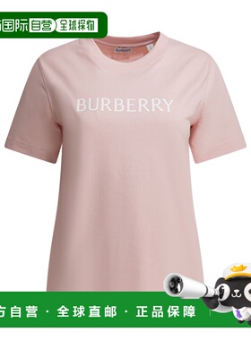 1h可退 香港直邮潮奢 Burberry 巴宝莉 女士 棉质带LogoT恤 81189