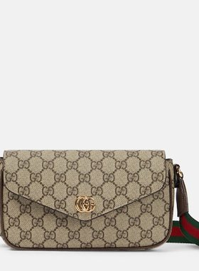 潮奢 Gucci 古驰 女士 Ophidia GG 帆布迷你斜挎包 000919