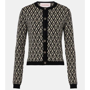 华伦天奴 V领初剪羊毛针织开衫 女士 000276 Toute Valentino